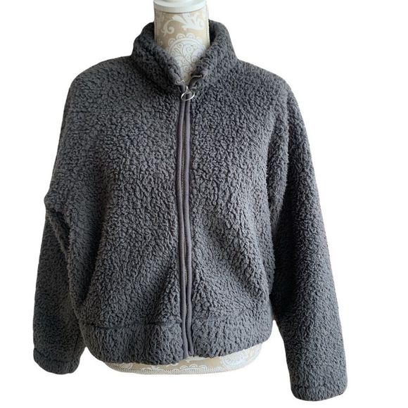 Hollister Jackets & Blazers - Hollister Fleece Ladies' Zip-uoJacket, Grey, Size Large